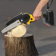 Mini Chainsaw 6in Cordless Handheld Electric Chainsaw 2 Battery Tree Trimmer New