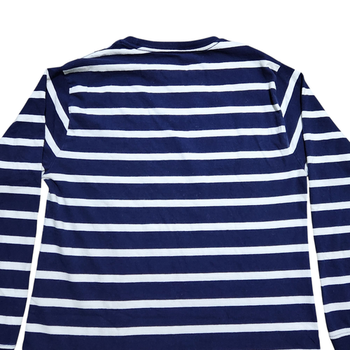 Polo Ralph Lauren T-Shirt XL (18 - 20) Blue Youth Striped Crew Neck Long Sleeve - Picture 16 of 19