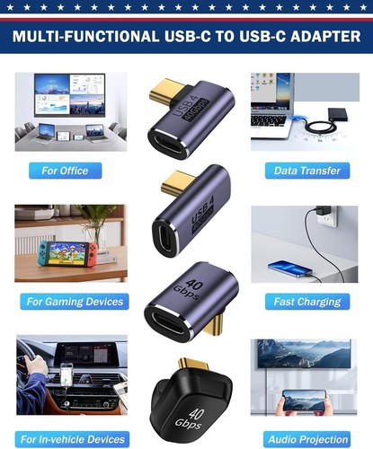 High-Speed USB C Right Angle Adapter 20-Pack - Perfect for Gaming & Office Use - Picture 9 of 9