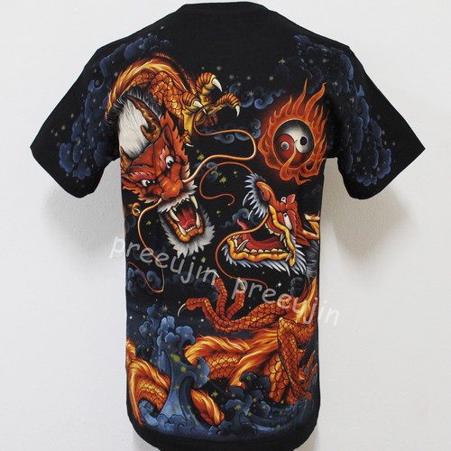 T-shirt cinese Dragon Discharge D59 taglia M-2XL - Foto 2 di 3