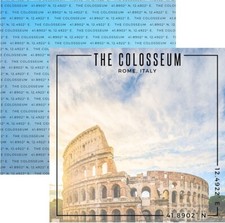 The Colosseum, Rome, Italy, DS scrapbook paper - Scrapbook Customs 30023