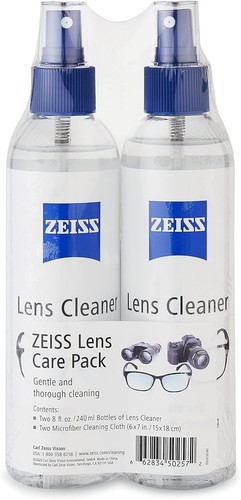 Paquete para el cuidado de lentes - Botellas de spray para lentes de 2-8 onzas, 2 paños de limpieza de microfibra - Imagen 1 de 5