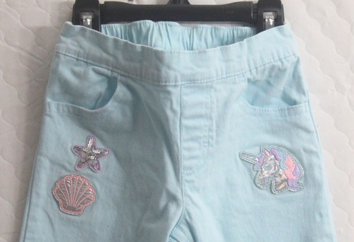 365 Kids Girls 5 Light Blue Sequin Unicorn Ruffle Pants with Pockets *EUC* - Picture 3 of 4