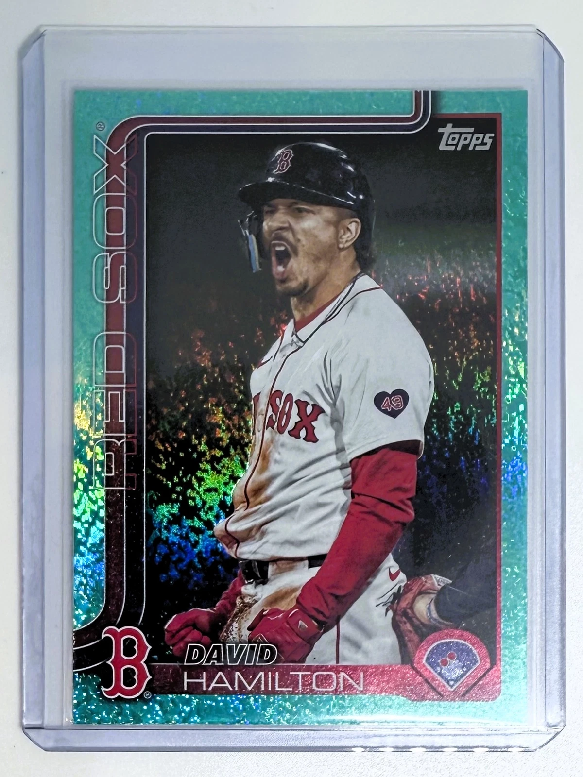 David Hamilton 2025 Topps Series One #199 Aqua Holo Foil - Boston Red Sox