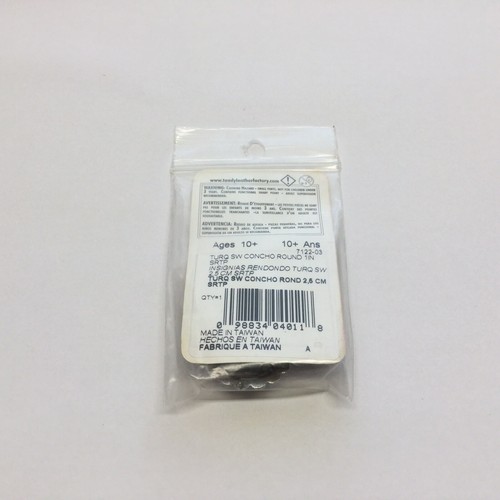 Tandy Leather Factory Screw Back Turquiose Southwest Western Concho 1” Round Diy - Picture 3 of 4