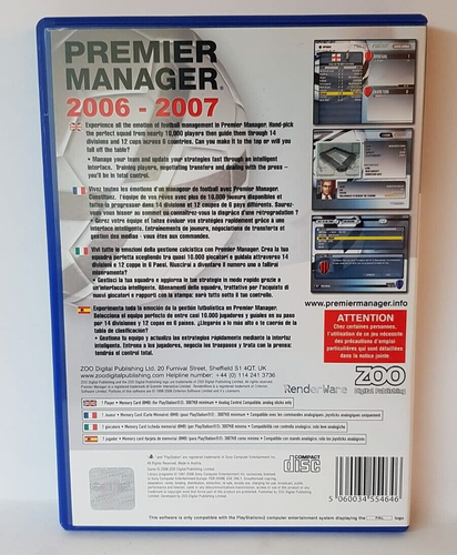 Premier Manager 2006-2007 - Playstation 2 PS2 - Photo 2/3