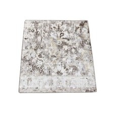 2' x 2' Gray Silk and Wool Modern Design Hand Knotted Mat Square Rug R80439