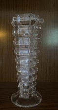 Stacked Glass Flower Vase Pressed Glass 8-1/4 inch