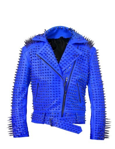 ジャケット・アウター _j.l-a.l_ 24aw studded jacket Men Studded Jacket Black Punk Silver Long Spiked Cowhide