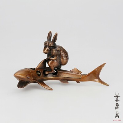 Kisen Ausgezeichnet Japanisch Weihrauch Halter Koro Takaoka Weiß Hase Von Inaba