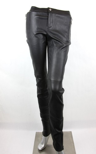 Gucci Donna Nero Pelle Pantaloni Elasticizzati Leggings 356036 1000 | eBay