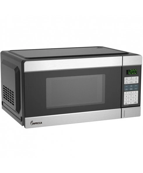 IMPECCA 1.1 Cubic Foot countertop digital Microwave Oven - Stainless Steel