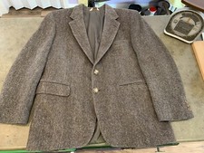 VTG Kenneth Roberts Men's Tweed Flannel Sport Coat Blazer Two Button Wool 42R
