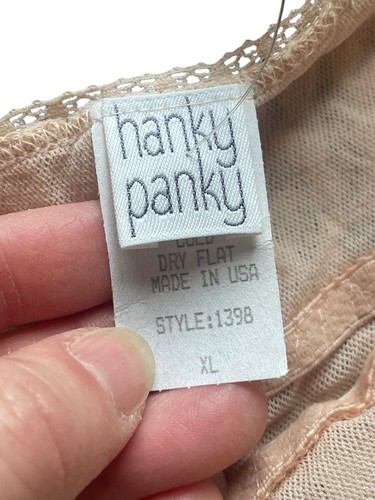 Hanky Panky XL Chai Tan Von Maur Classic Cami Floral Lace Spaghetti Straps NWT - Picture 3 of 7