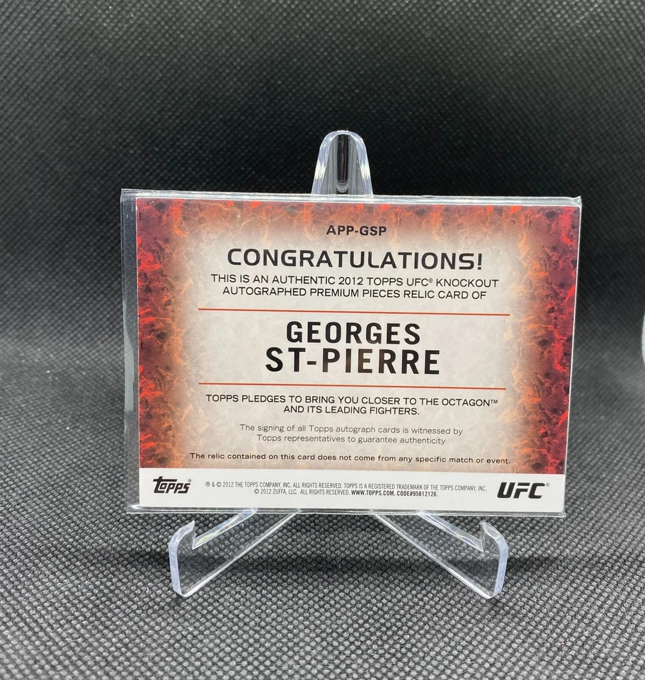 2012 Topps UFC Knockout Georges St-Pierre Auto Relic #/88 SP Rare - Image 2 of 2