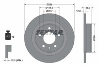 Textar 2X Bremsscheibe Hinten Ø288 Mm Voll FüR Opel Insignia B Caravan Z18 2.0
