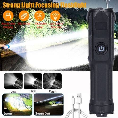 2X Super helle Taschenlampe LED 990000LM USB wiederaufladbare Fackel 18650 Akku - Bild 12 von 21