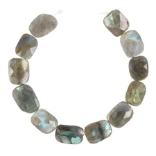 12 Labradorite Faceted Free Form Beads ap.12x15 #85130