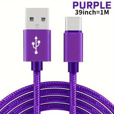 USB C Data/Ladekabel 1m Kabel Schnellladekabel Lila FastCharge/Data Cable Purple