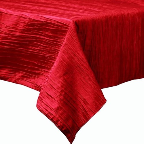 Square Light Weight Accordion Design Crushed Taffeta Seamless Table Overlay. - Picture 32 of 40