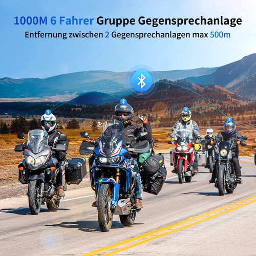 Fodsports FX6 Intercom Motorrad Gegensprechanlage Bluetooth Headset 1000m FM DE - Bild 2 von 12
