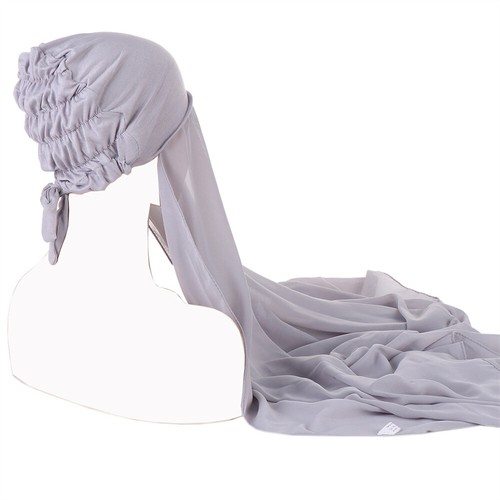 Instant Women Cap Long Scarf Shawl Hijab Hat Headwrap Turban Islamic Headscarf - Picture 6 of 44