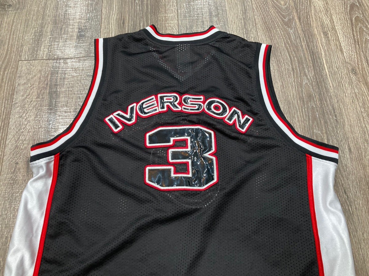 Authentic Large Black Reebok Allen Iverson #3 I3 Apparel