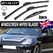 Set For Ford Fiesta MK6 2002-2008 Front & Rear Windscreen Wiper Blades 22"16"11"
