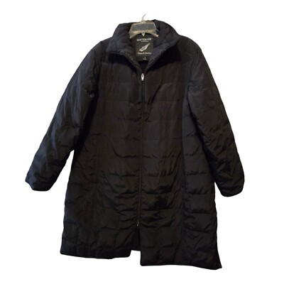 Centigrade Outerwear Down Puffer Coat Womens 1X Plus Long Black Warm Winter
