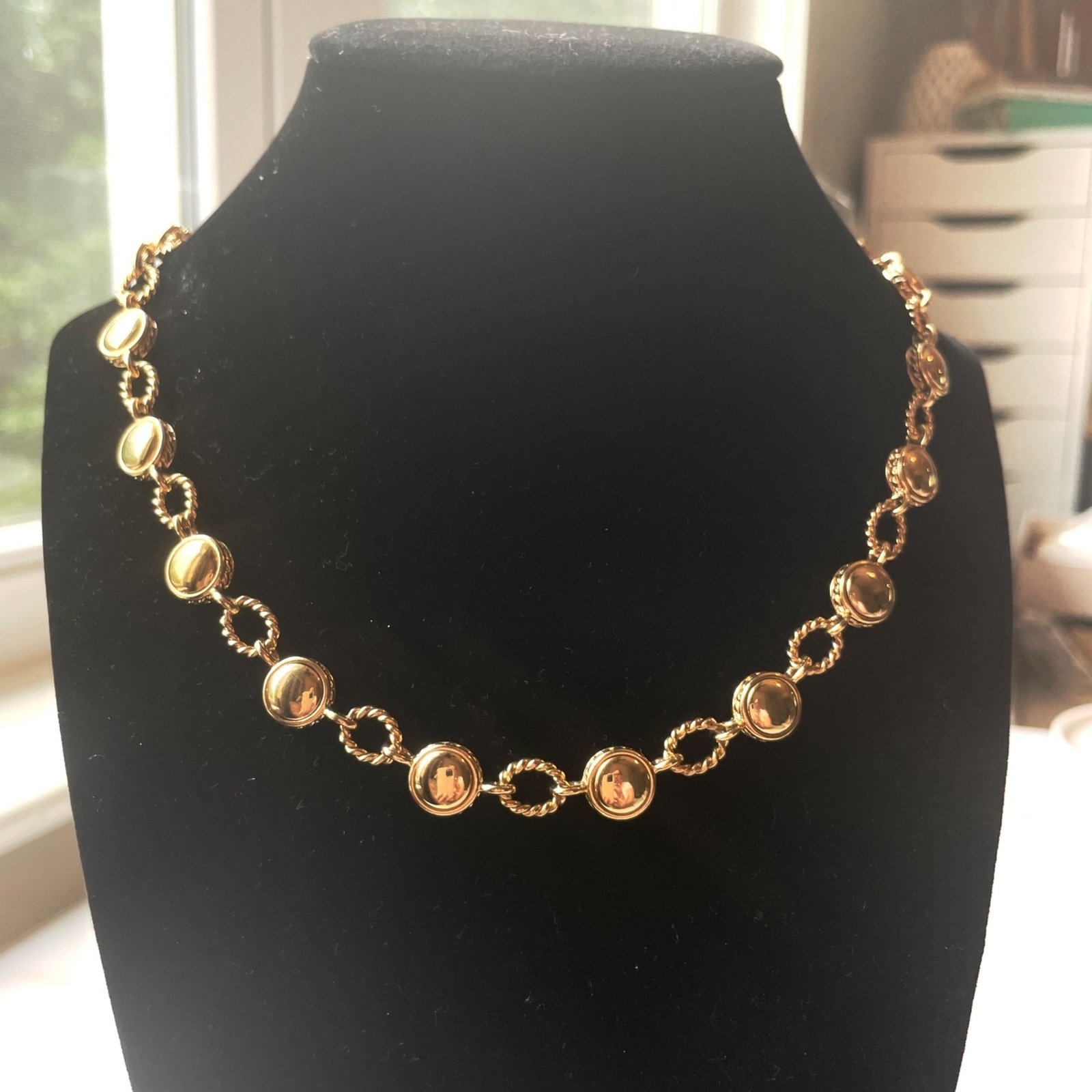 VTG Napier Signed Gold Tone Chain Link Necklace - image 8