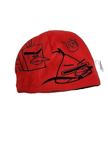 Boys Angry Birds Space Beanie Cap Reversible Hat Red/Black - Picture 5 of 7