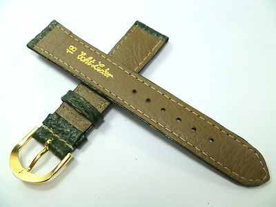Bracelet De Montre Cuir Véritable Vert – Style Requin, Largeur 18 Mm, Fait Main, Vintage, Luxe