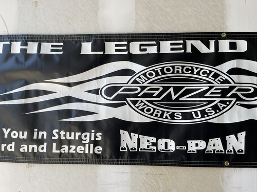 2001 STURGIS RALLY GIANT 8FT VINYL BANNER - PANZER MOTORCYCLE - WICKED RIDE USA - Picture 6 of 18