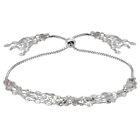 Sterling Silver Flat Fashion-Link Chain Layered Tassel Adjustable Bolo Bracelet