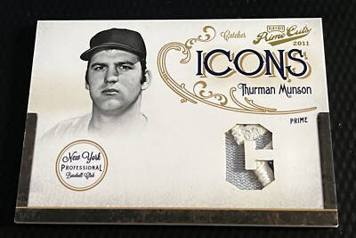 2012 Thurman Munson Yankees 4/5 Panini Prime Cuts 3-Color Captains Patch Icon #3