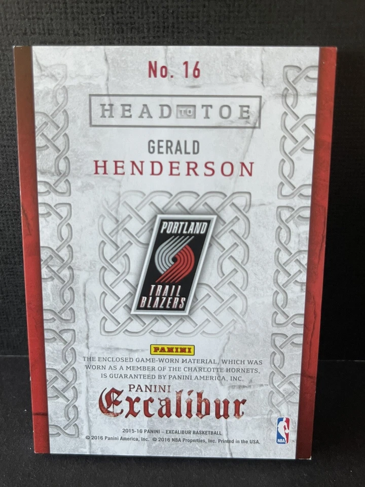 2015-16 Panini Excalibur - Head To Toe #16 Gerald Henderson /49 (MEM) - Image 3 of 3