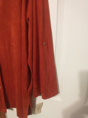 NWT Studio Works Harvest Rust 2X Button Up 3/4 Or Long Sleeve - Picture 5 of 8