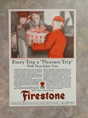 Vintage 1927 Firestone Tires Full Page Original Ad - 422