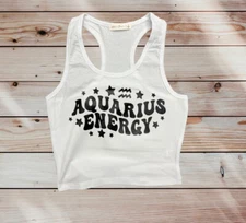 Aquarius energy crop tank top
