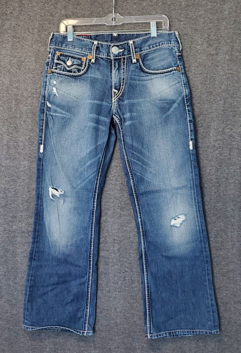 True Religion Jeans Mens 31 Billy Giant Big T Blue Denim True Religion Jeans Mens 31 Billy Giant Big T Blue Denim