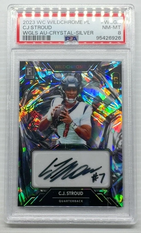 CJ Stroud Wild Card Wildchrome Pro-Look Hobby Wildglass Autograph #WCGA Crystal Holographic-Silver