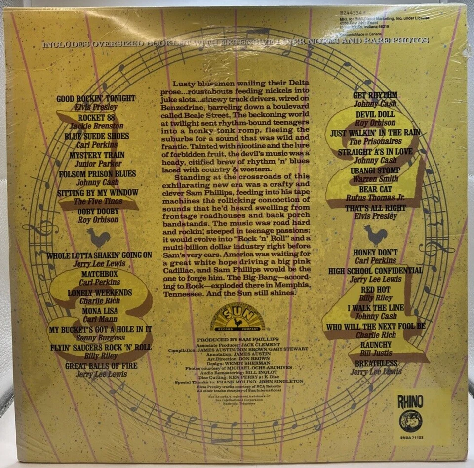 New "THE SUN STORY" LP 1987 Orbison, Elvis, Cash, Perkins, Lewis Rhino Records - Image 2 of 2