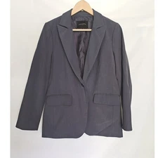 Banana Republic Blazer Jacket Gray Single Button 8 Petite 8P