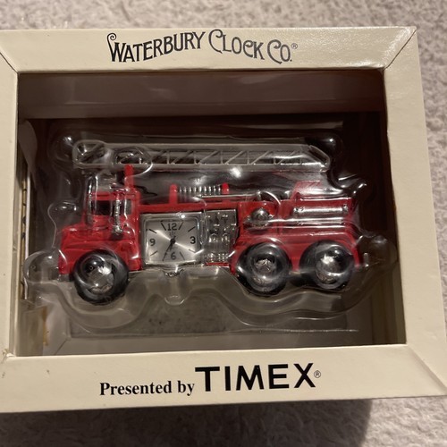 FIRE ENGINE TIMEX - WATERBURY CLOCK COMPANY -DESK CLOCK - IN BOX #422 - Picture 1 of 2