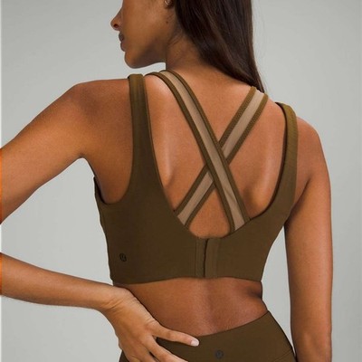 Lululemon LAB Mesh High Neck Bra size 2 Deep Artifact/Frontier DART/FRNT