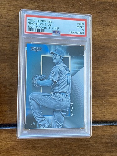 2019 TOPPS FIRE SHOHEI OHTANI EN FUEGO BLUE CHIP Psa 9