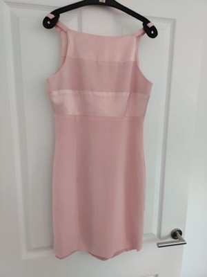 Vintage Dave & Johnny rosa Satin Panel Etuikleid Größe 8 - 90er/Y2K Barbiecore