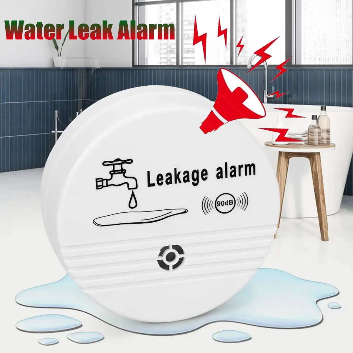 Intelligent Water Leak Detector Alarm 90dB Voice Water Leak Sensor Flood Alert