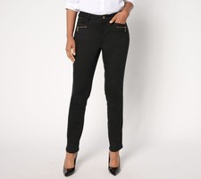 Belle by Kim Gravel Women's Petite Pants 12P TripleLuxe Twill Hip Black A662814