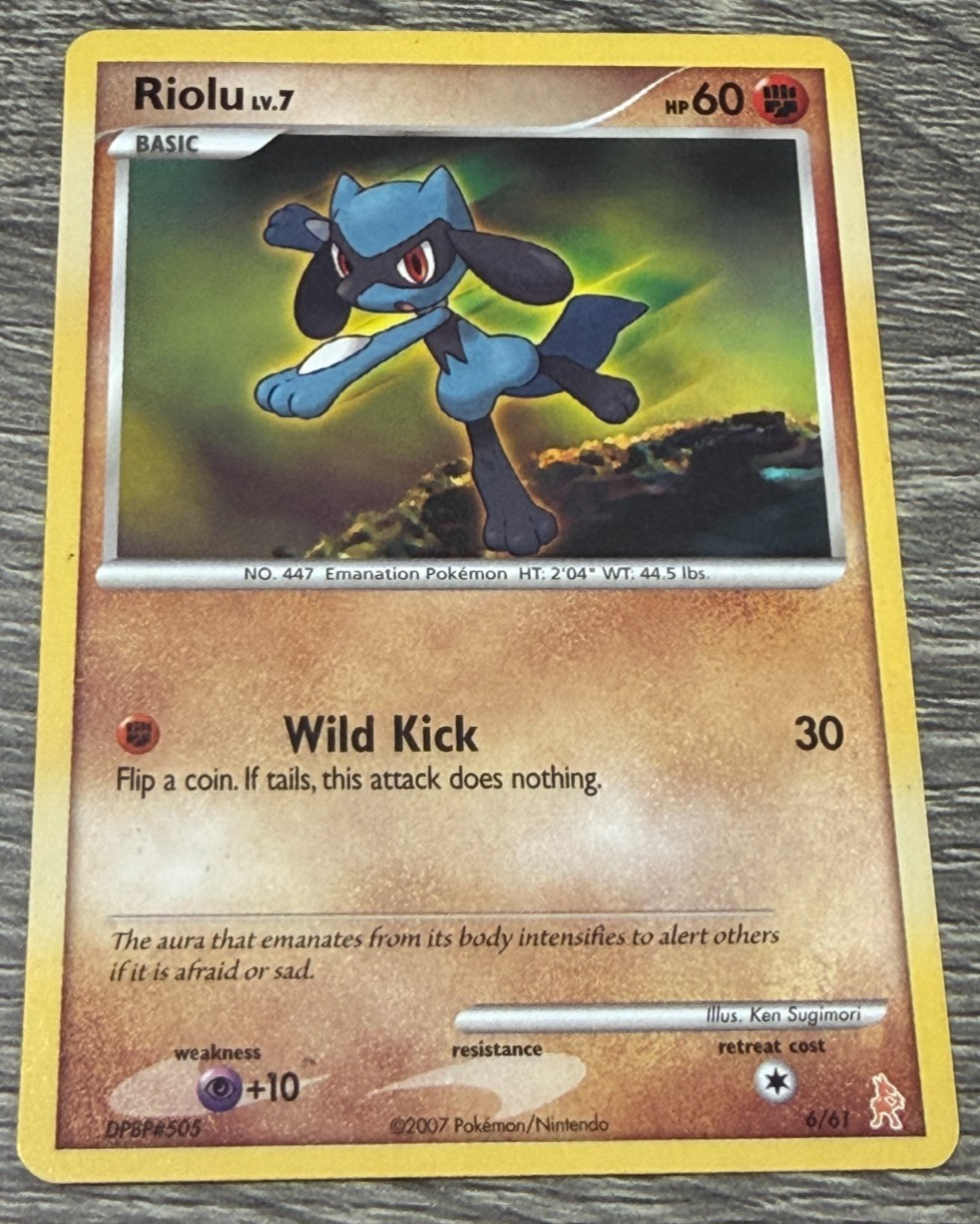 2007 Pokemon Riolu 6/61 DP Trainer Kit: Manaphy & Lucario